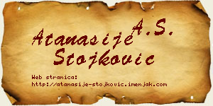 Atanasije Stojković vizit kartica